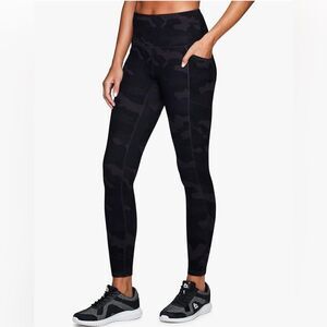 RBX Active Ultra Hold Black Camouflage Crop Leggings With Pockets